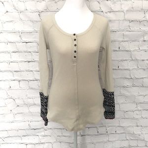 Free People Alpine Cuff Henley - Cream Ecru